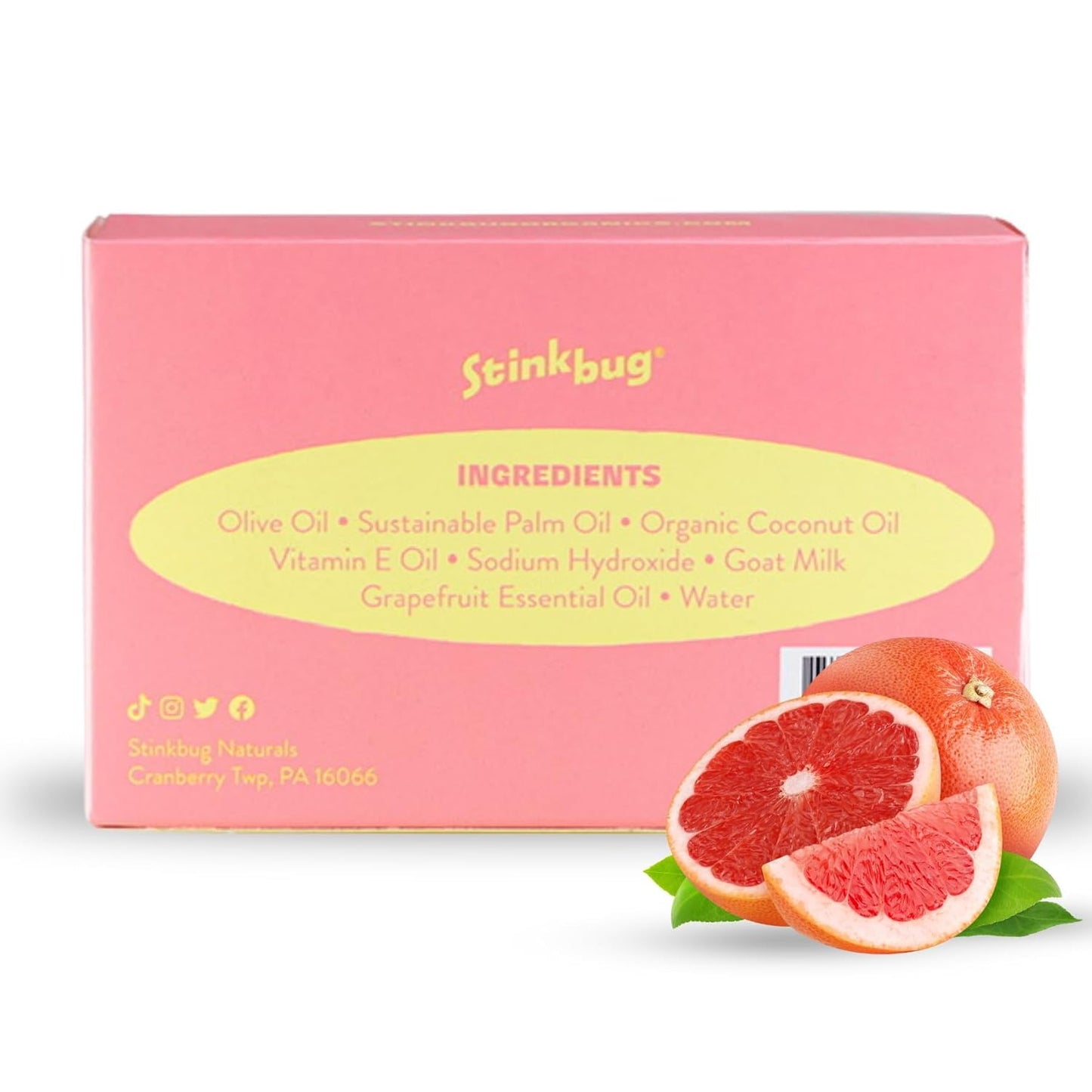Stinkbug Natural Organic Goats Milk Soap With Grapefruit, Natural Ingredient, 4 Ounce Pack of 1
