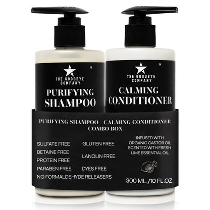 Castor Oil Shampoo and Conditioner Set; Dry Scalp Dandruff Treatment; Organic, Sulfate Free, Moisturizing Shampoo and Conditioner Set for Hair Care and Repair; Made in USA, 10 oz Bottles