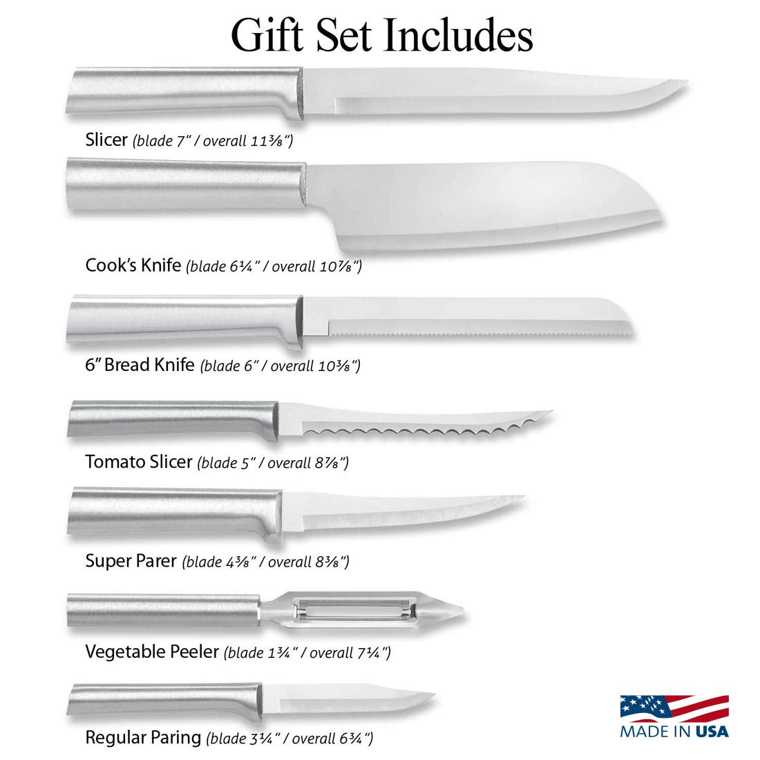 Rada Cutlery 7-Piece Starter Knife Gift Set