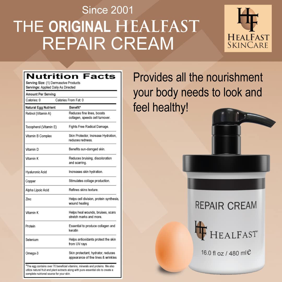 HealFast Sensitive Skin Repair Moisturizing Cream 16 Oz – For Dry, Itch– Fights Rashes, Dryness, Stretch Marks, Sunburn and Bed Sores – Herbal and Food Based Ingredients