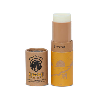 Rhino Wax - Dog Paw Beach Wax 2oz - Protects Against Sharp Rocks, Hot Sand, Glass, Coral, or Other Hazards at Beaches - Moisturizes and Improves Elasticity - Lick Safe - Natural Ingredients - USA Made