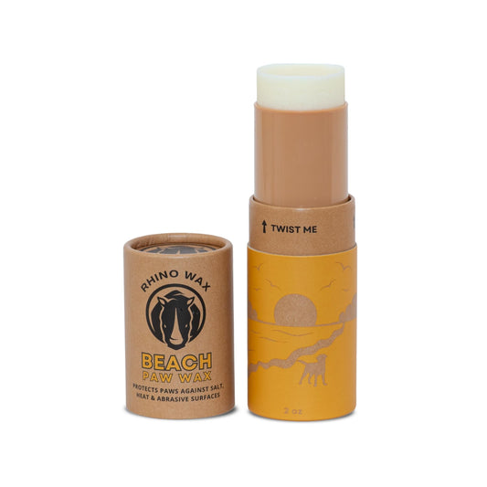 Rhino Wax - Dog Paw Beach Wax 2oz - Protects Against Sharp Rocks, Hot Sand, Glass, Coral, or Other Hazards at Beaches - Moisturizes and Improves Elasticity - Lick Safe - Natural Ingredients - USA Made