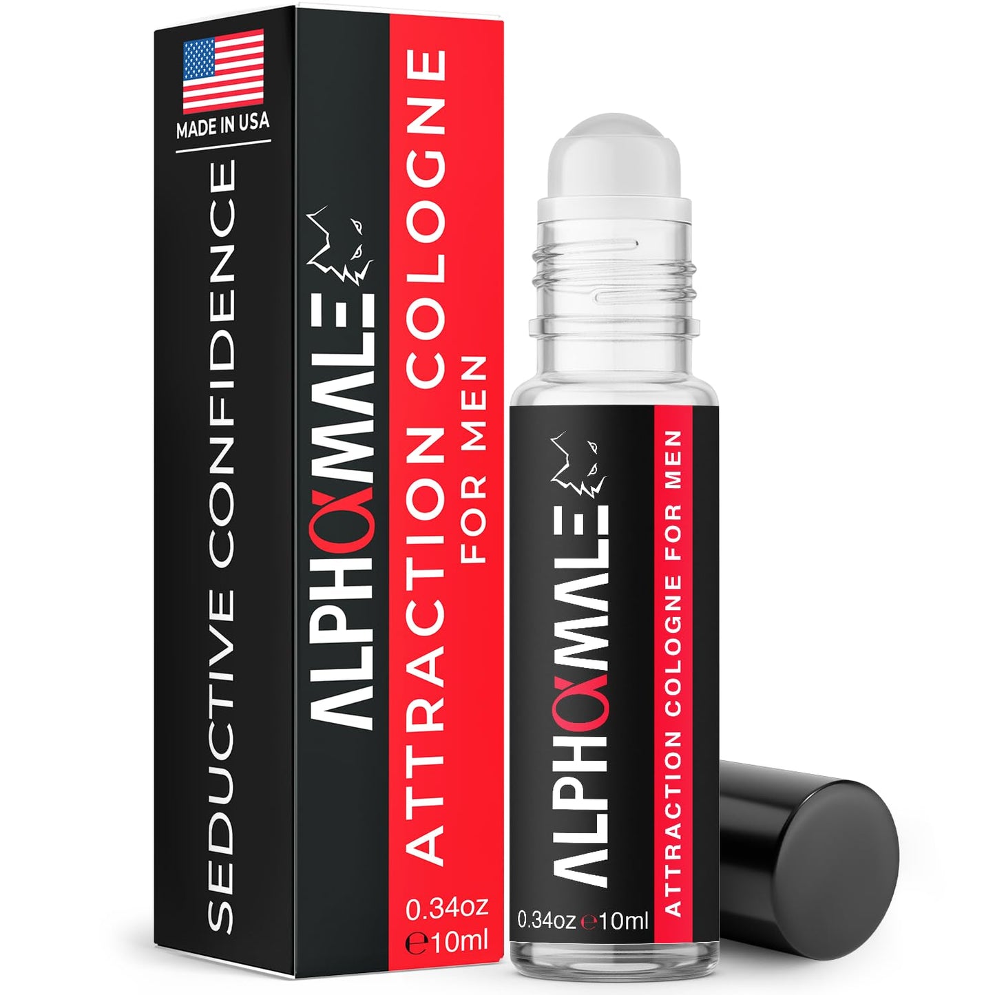 AlphaMale Savage Pheromone Cologne for Men – Long-Lasting Oil Roll-On Perfume con Feromonas para Hombres – Boosts Confidence & Attraction – Compact, Made in USA