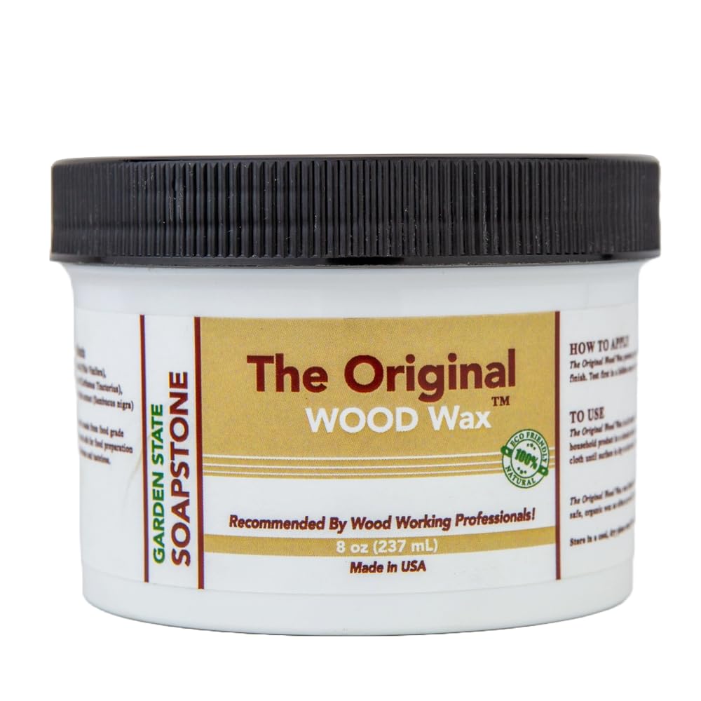 GARDEN STATE SOAPSTONE The Original Wood Wax | Food-Safe Natural Wax for Butcher Blocks & Wood Surfaces – Protects, Nourishes & Enhances Finish (8oz)