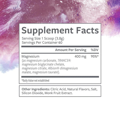 Clean Program Total Magnesium Complex Powder, Berry Flavored Magnesium Supplement for Sleep Stress & Digestion Advanced 5-blend Formula with Glycinate, Citrate, Malate, Taurate, Carbonate, 60 Servings