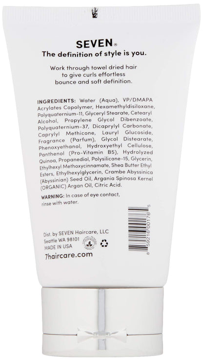 SEVEN Hair Care CUBICA Wave Curl Cream, Anti-Frizz Curl Defining Cream for Curly Hair, Moisturizing Hair Curling Cream for Enhancing Curls with Shea Butter + Argan Oil, Made in USA, 4 oz
