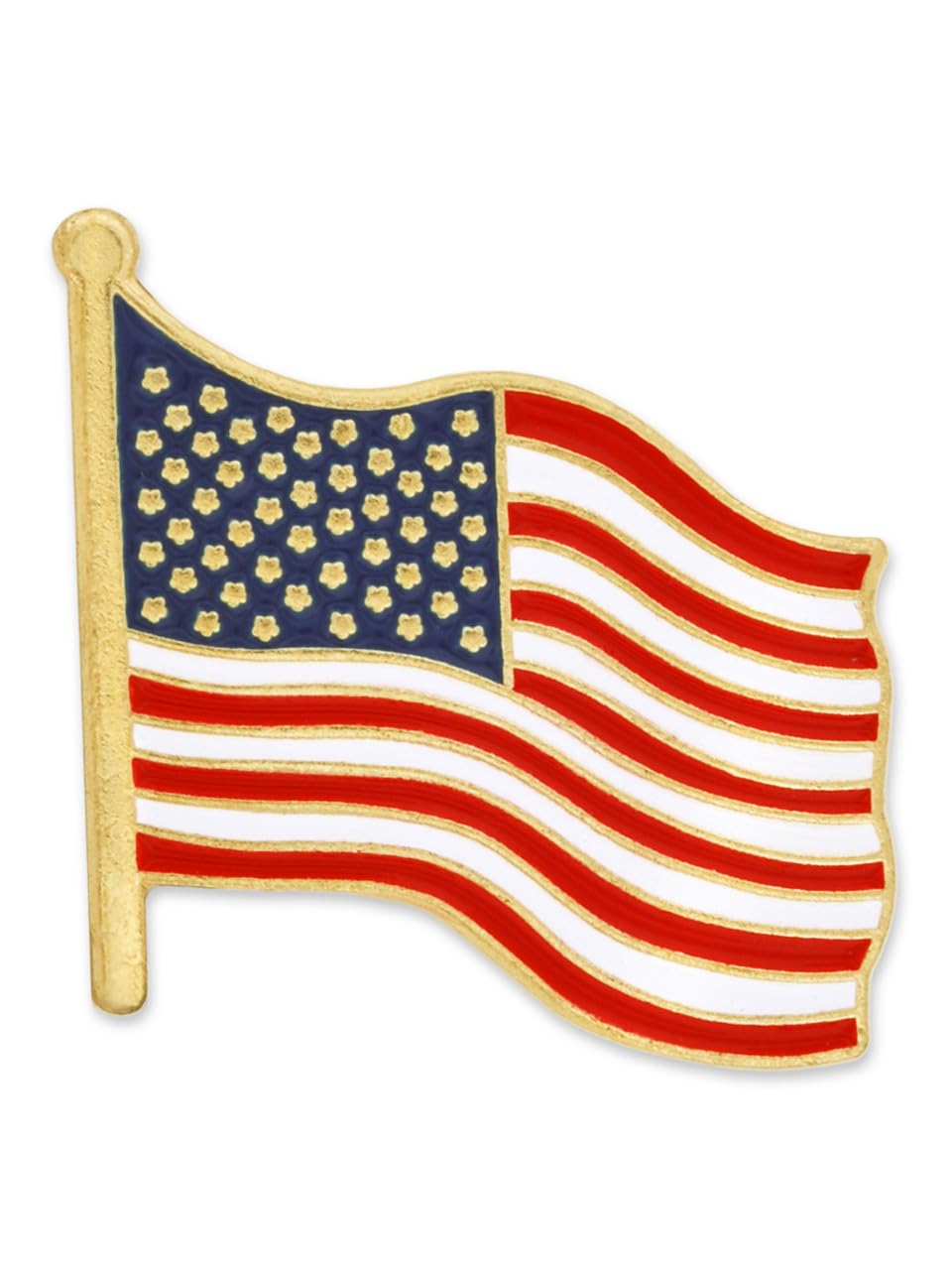 100 Pack - PinMart's Waving American Flag Patriotic Enamel Lapel Pins