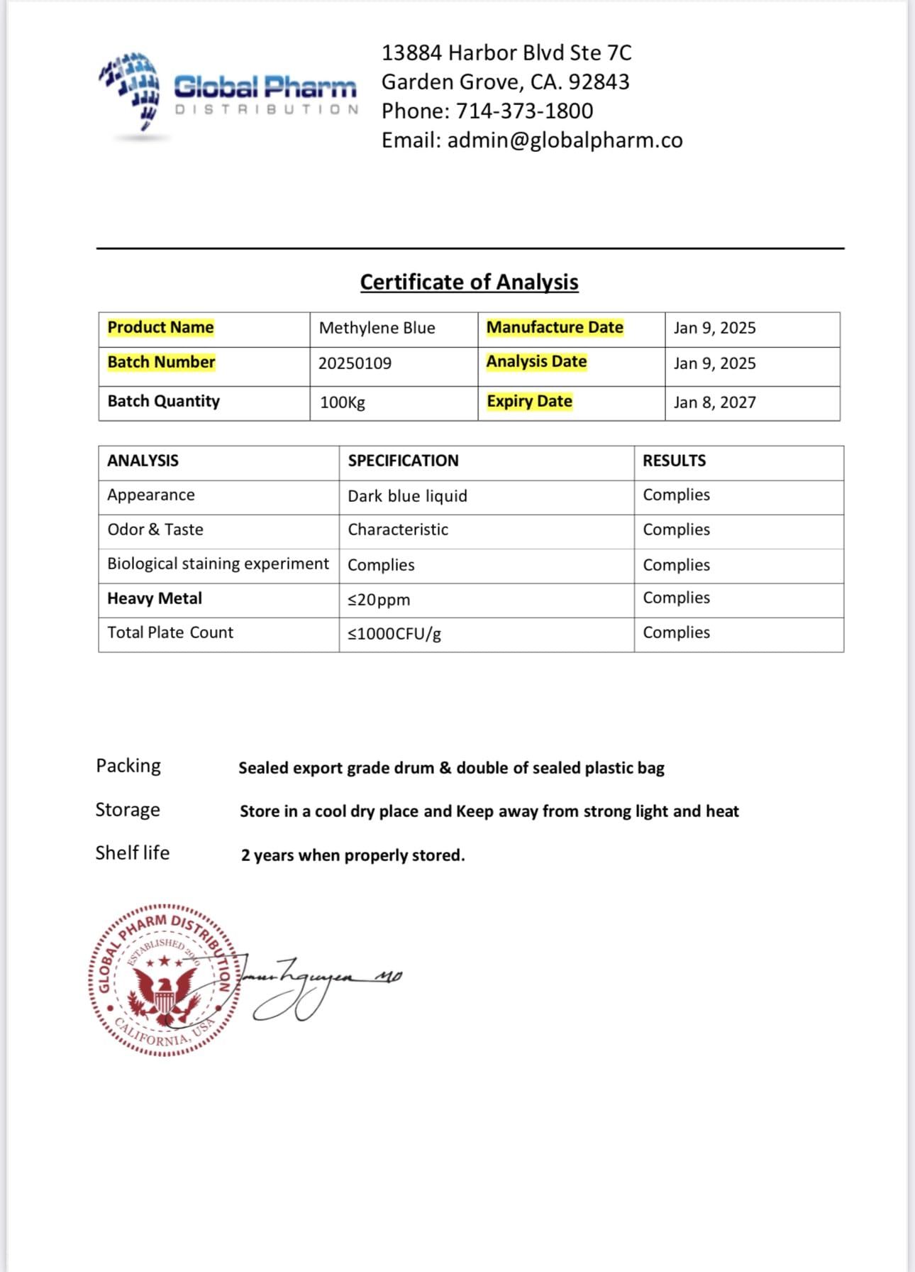 BETTER LIFE LAB Methylene Blue Pharmaceutical Grade 99.99% with Dropper, USP Grade Quality Drops, No Formaldehyde, Made in USA (1% 50ml Bottle)