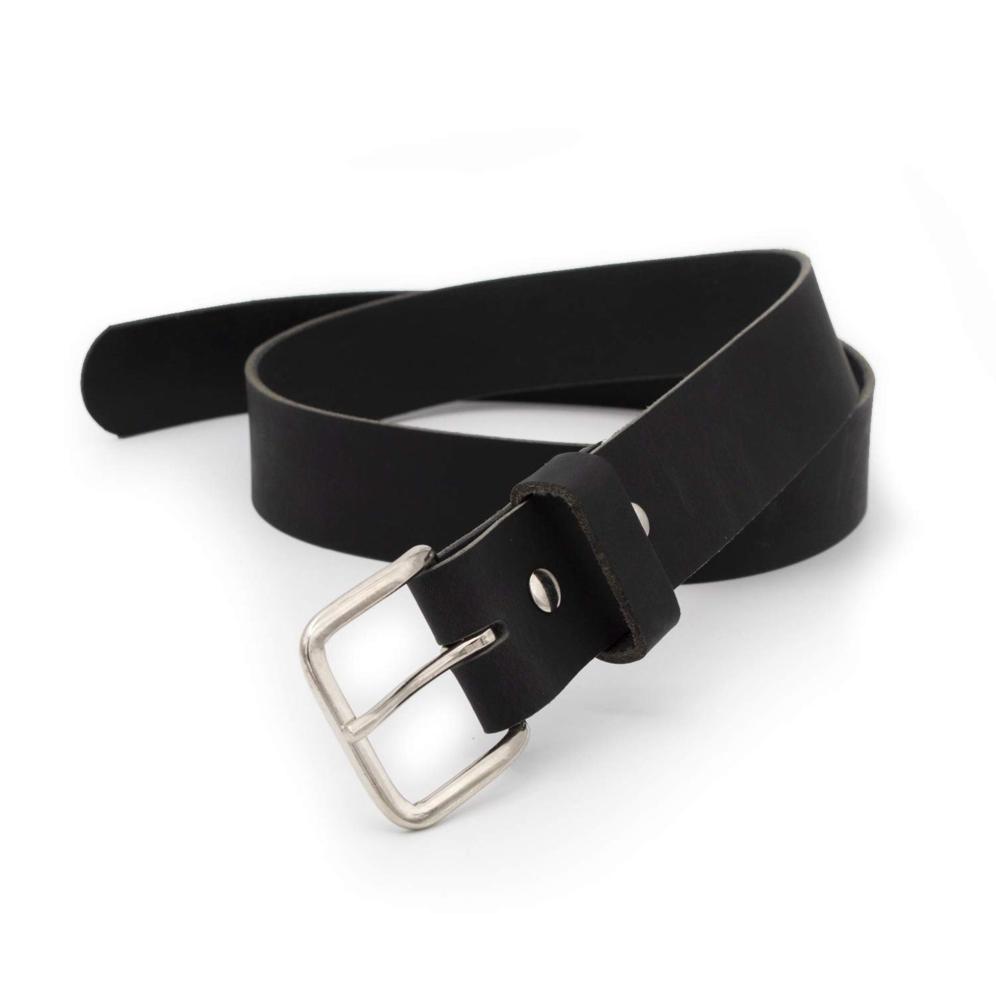 Main Street Forge Journeyman Leather Belt | Made in USA | Black w/Silver Buckle | Size 32