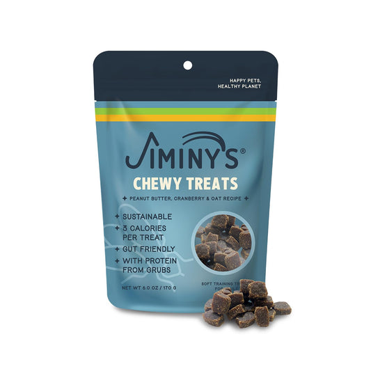 Jiminy's Chewy Training Treats for Dogs, Low Calorie, Hypoallergenic Insect Protein, Made in USA