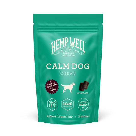 Organically Sourced Hemp Well Calm Dog Soft Chews - Anxiety Relief Treats for Dogs, Helps with Separation Anxiety and Travel, Melatonin and Hemp Dog Calming Chews (1 Pack (30 Chews))