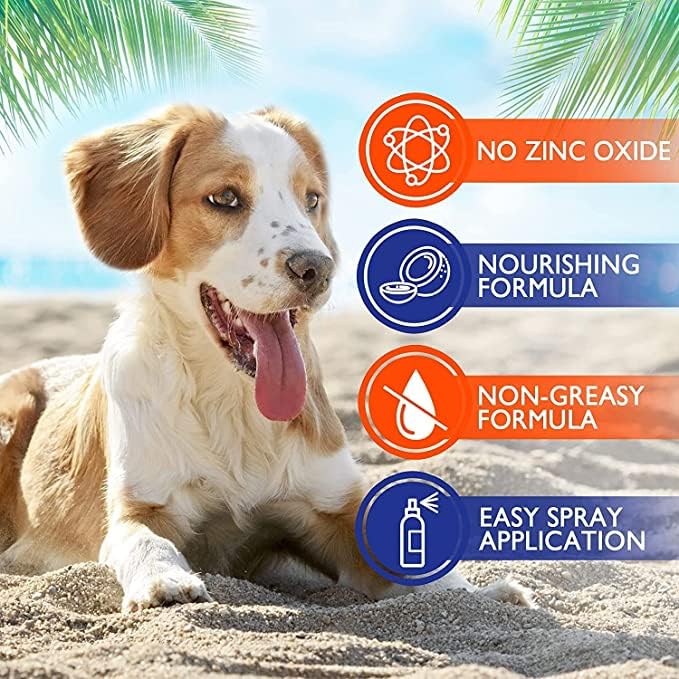EBPP Dog Sunscreen Sun Skin Protector Spray 32 fl oz - Safe for All Breeds with No Zinc Oxide - Pet Protection and Moisturizer for Skin, Coat, Nose, Ears