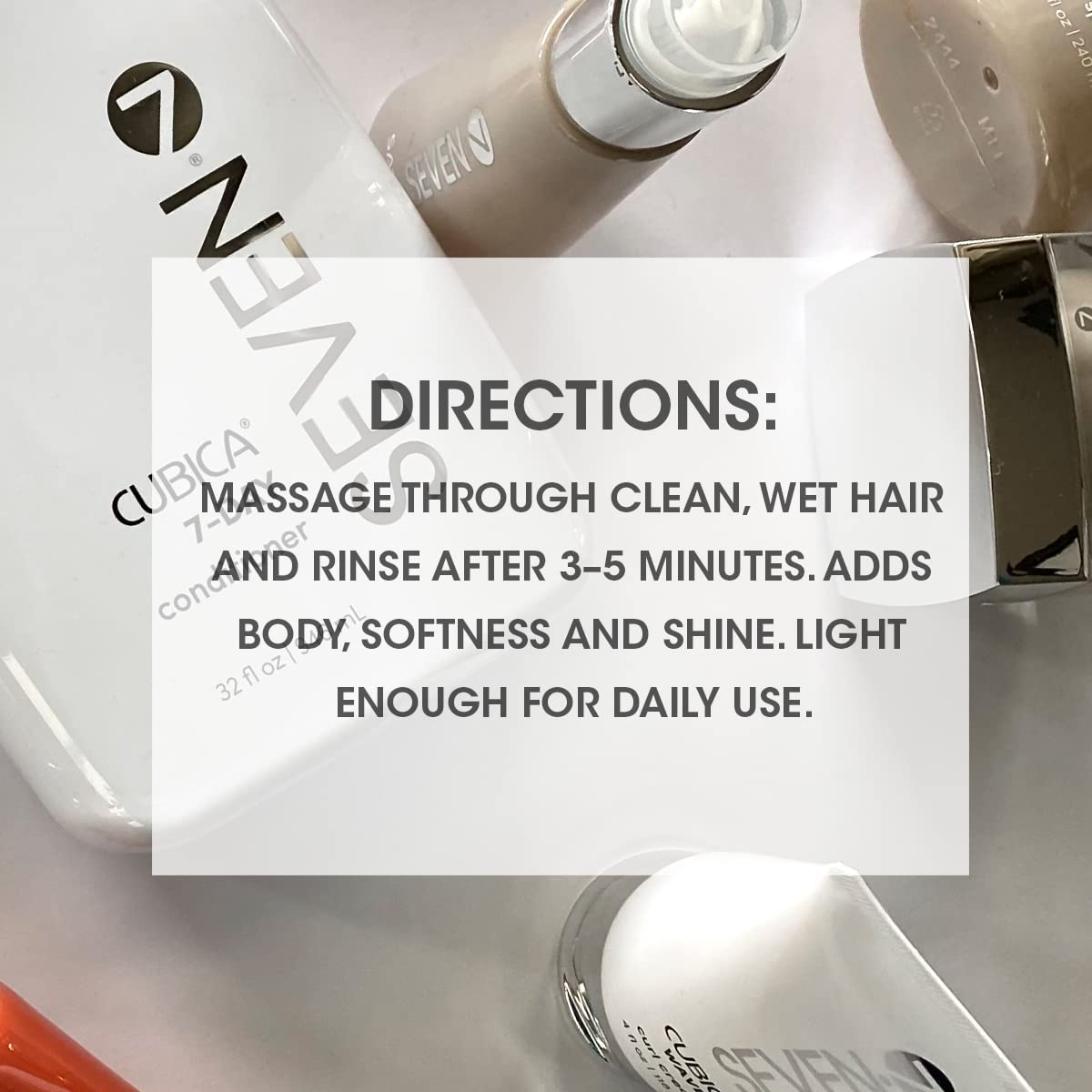 SEVEN Haircare Cubica 7-DAY Conditioner for Women + Men, Detangle and Moisturize Hair, Sulfate + Paraben Free, Cruelty Free with Honey, Shea Butter & Pro Vitamin B5, Made in USA, 32 oz