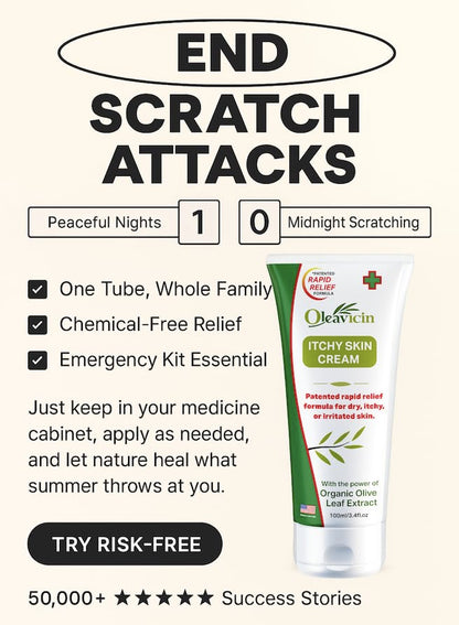 Oleavicin Organic Extra Strength Anti-Itch Cream for Dry, Itchy Skin Relief – Natural Fungal & Rash Treatment with Olive Leaf Extract – Fast-Acting, Long-Lasting Itch Relief