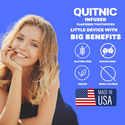 Quit-NIC Infused Flavored Toothpicks - Nicotine Free, Non-GMO Kosher Vegan Variety Pack, 20 Count (Pack of 4) - Flavored Toothpicks for Adults to Help Quit Smoking and Quit-NIC