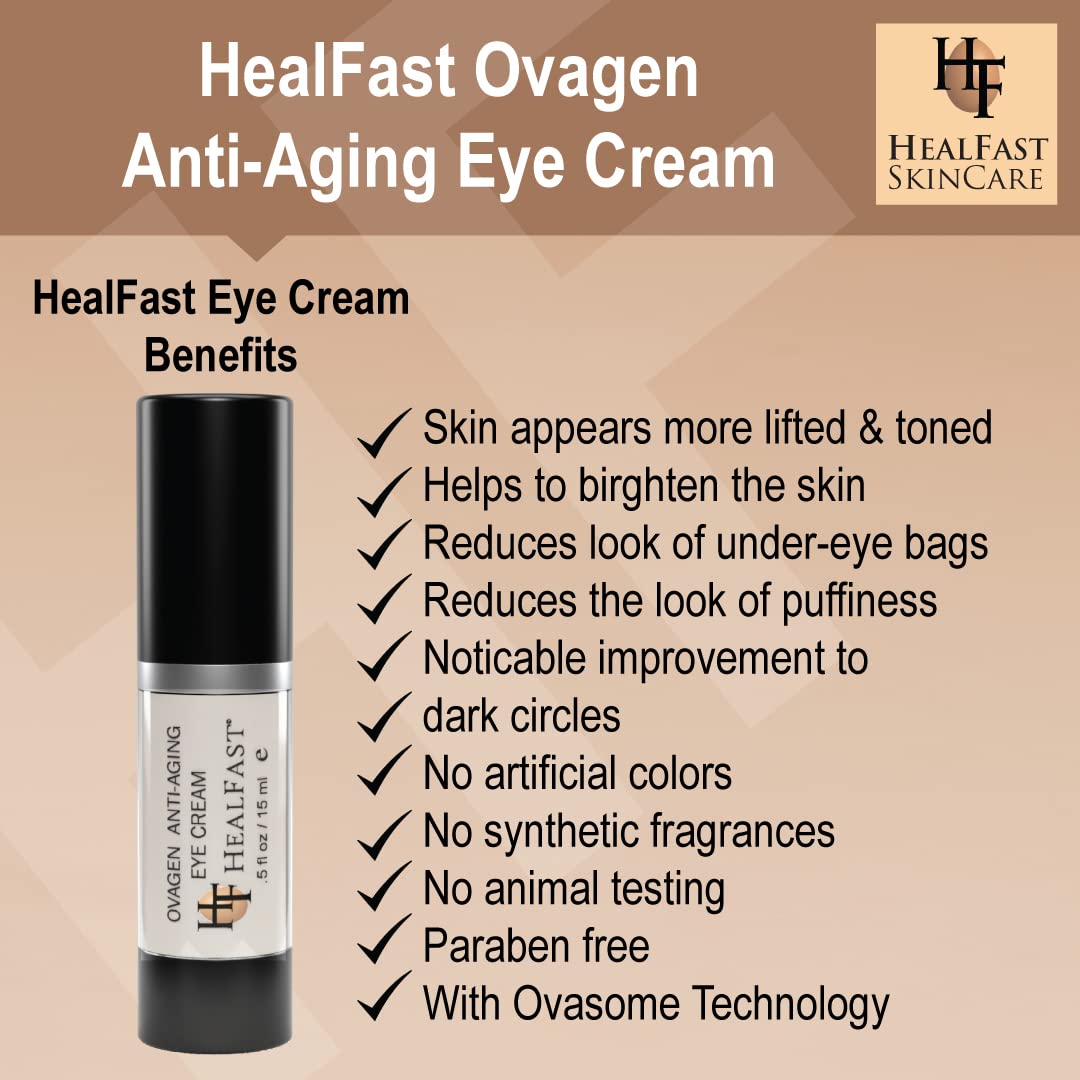 HealFast Ovagen Anti-wrinkle Eye Cream With Retinol (0.5 Oz) & Hyaluronic Acid To Brighten Dark Circles – Reduce of Puffiness – Suitable For All Skin Types
