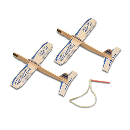 GRANITE MOUNTAIN PRODUCTS Balsa Wood Airplane Kits | Plane Toys Set - 2 Sling Shot Gliders | Pack of 2 Rubber Band Launched BalsaWood Gliders | Outdoor Party Favors, Parties, and BBQ's