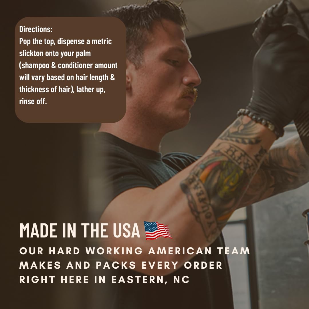 Johnny Slicks Conditioner - Supports Hydrated & Healthy Hair - Organic Oils & Shea Butter - Handmade Grooming - Rugged Scent - 8 oz