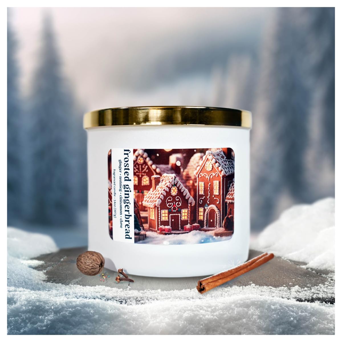 Colonial Candle Frosted Gingerbread Scented Candle, Holiday Scented Candle - Made in The USA