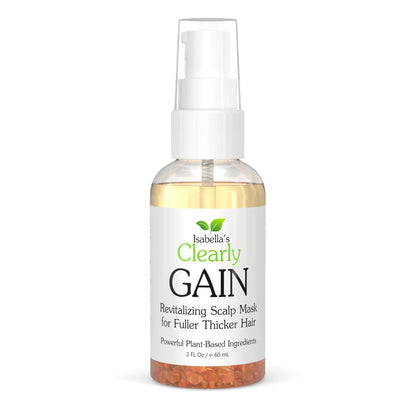 Isabella's Clearly GAIN, Hair Thickening Serum for Men and Women | Natural Herbal Scalp Oil with Castor, Jojoba, Clary Sage, Rosemary, Nettle Extract for Hair Loss, Thinning Hair | Made in USA