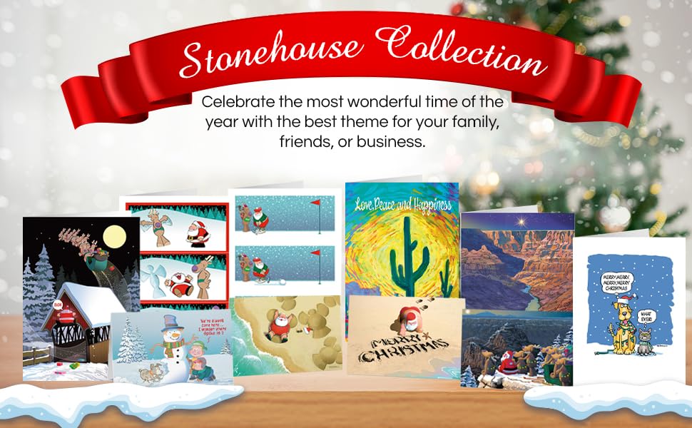 Stonehouse Collection |Christmas Tree in the Forest Holiday Card | 18 Christmas Cards & Envelopes | USA Made- Winter Holiday Forest (Standard)