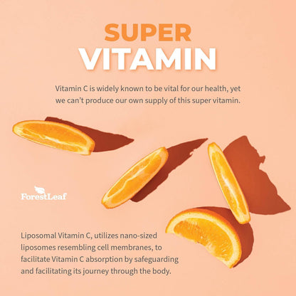 ForestLeaf Liposomal Vitamin C 1000mg Capsules | High Dose Vitamin C Liposomal Supplement w Coconut Oil Fatty Acids | Fast Absorption | Immune Support, Antioxidant, Collagen Production | 120 Vegan Cap