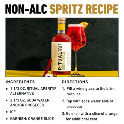 RITUAL ZERO PROOF Aperitif Alternative | Award-Winning Non-Alcoholic Spirit | 25.4 Fl Oz (750ml) | Zero Calories | Sustainably Made in USA | Make Delicious Alcohol Free Cocktails