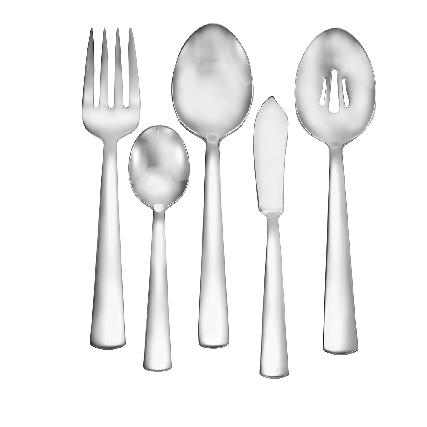 Liberty Tabletop Modern America 65-piece 18/10 Flatware Set for 12, Includes Serving Pieces Silverware Made in USA