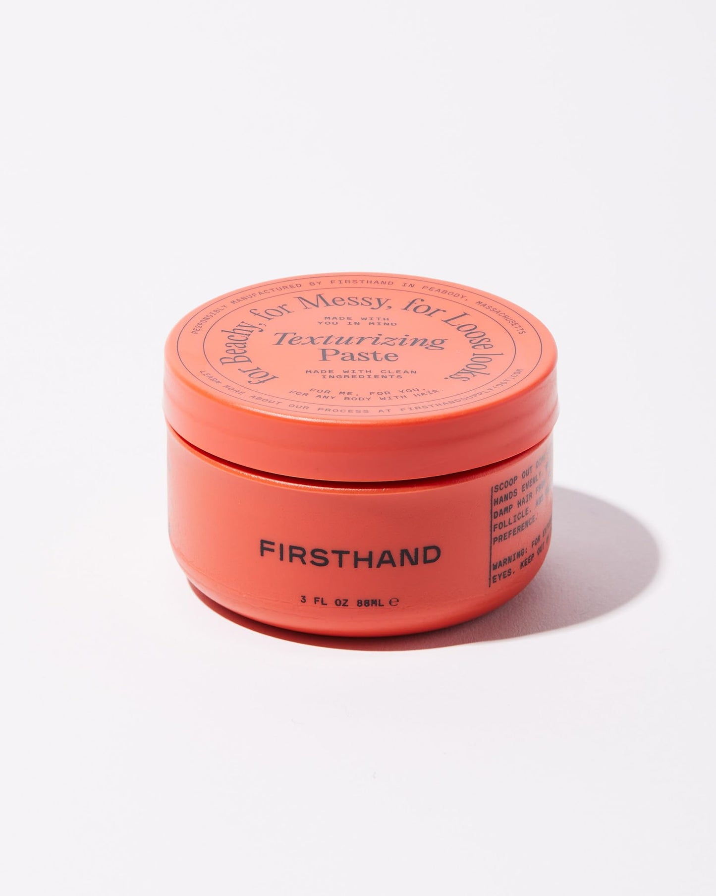 Firsthand Supply Texturizing Paste - Clean & Non-toxic Hair Care Ingredients - For Textured, Messy & Relaxed Hair Styles - 3oz (88ml)