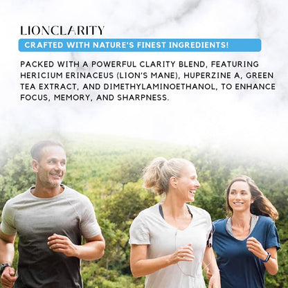Absonutrix LionClarity Dmae with Lions Mane Mushroom Liquid, 390 mg, 4 FL Oz Liquid, 302 Servings, Made in USA, Plant-Based Ingredients, DMAE, Lion’s Mane, Huperzine A, Green Tea Extract, Non-GMO