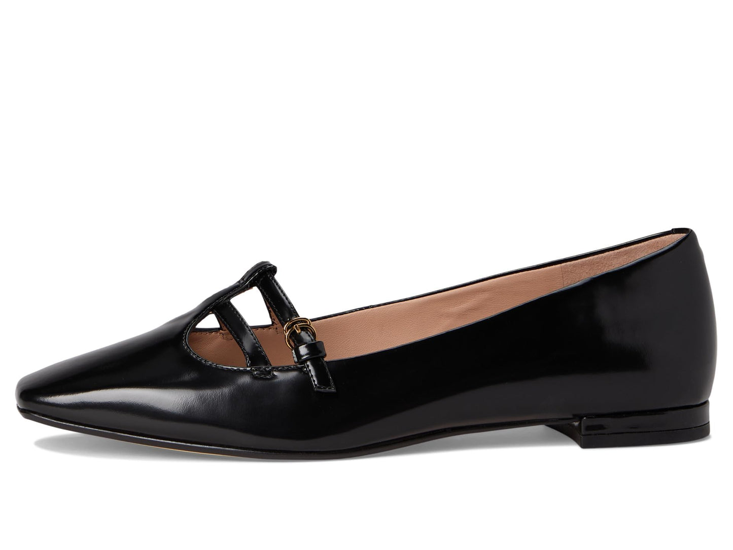 Cole Haan Women's Brigid Tstrap Ballet Flat, Black Leather, 7