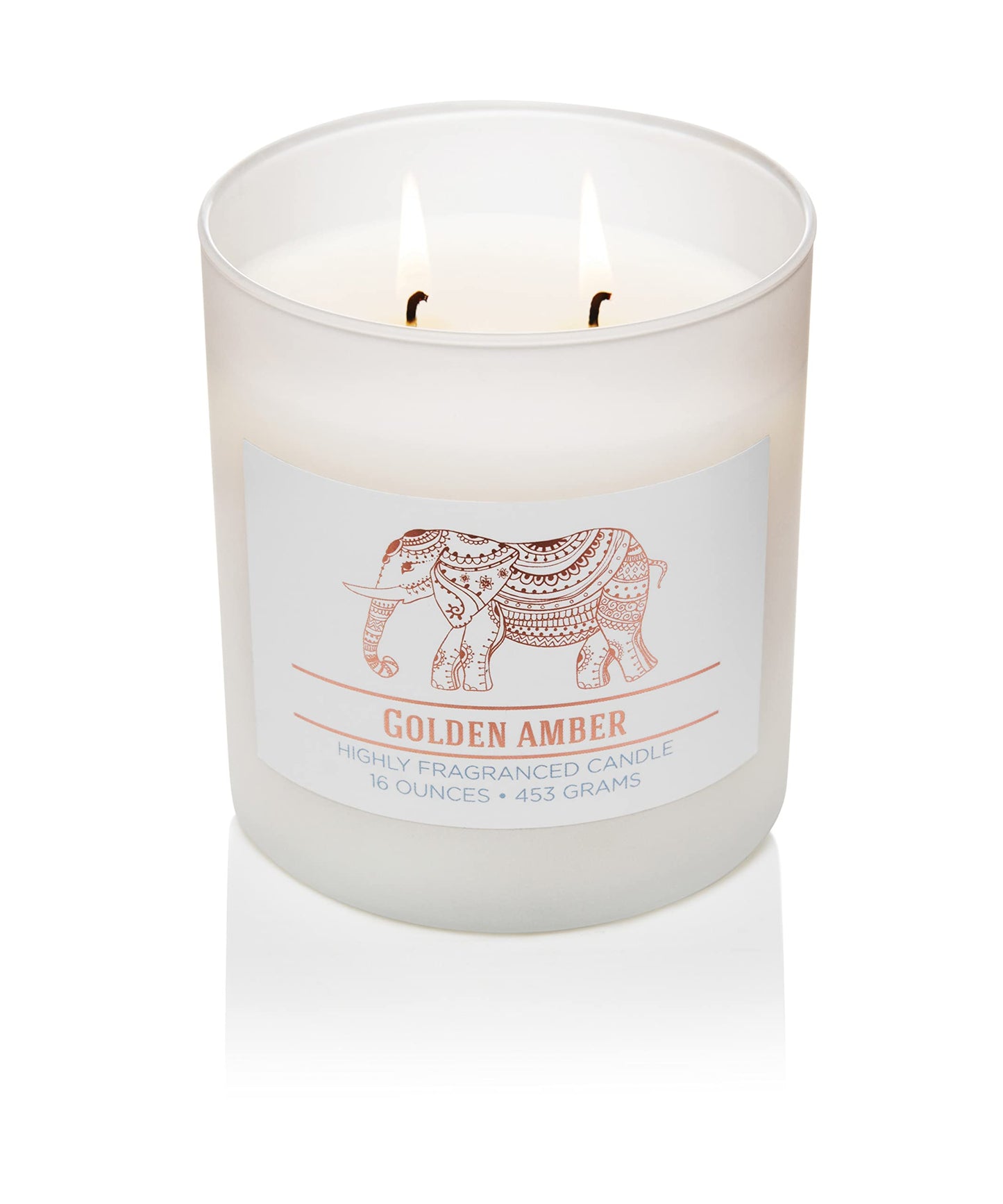 CAROLINA Golden Amber Scented Candle, 16 oz Wellness Relaxing Aromatherapy Candle, 2 Wick White Jar Soy Blend Wax, Candles for Home, 60H Burn - Made in The USA