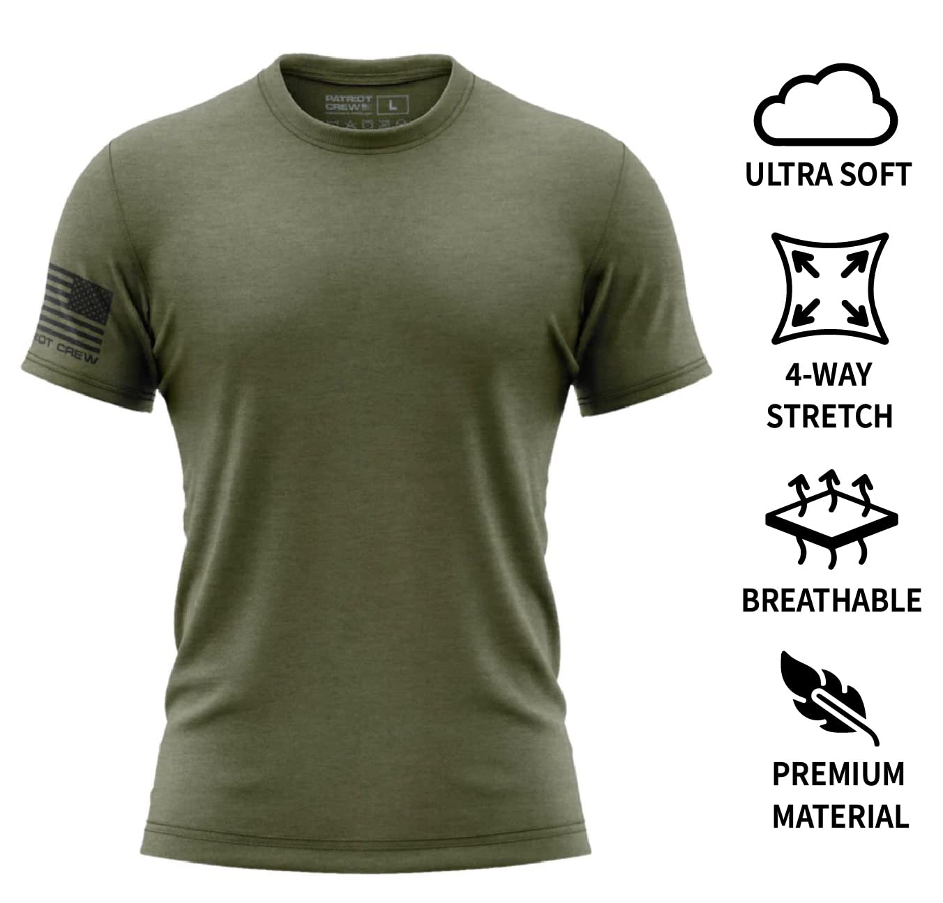 Patriot Crew Men's Fresh Crewneck American Made Graphic Tee, Patriotic, USA & Freedom Style Shirt