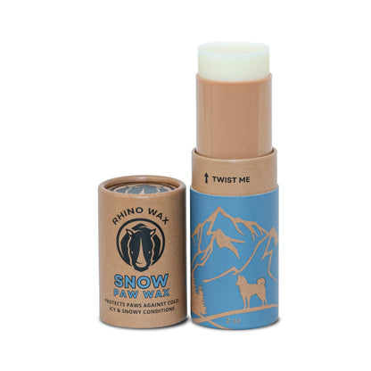 Rhino Wax - Dog Paw Snow Wax 2oz - Winter Balm for Dogs Feet - Protects Against Cold, Icy, Salt, Wintery Conditions - Moisturizes and Improves Elasticity - Lick-Safe, Natural Ingredients - Made in USA