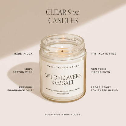 Sweet Water Decor Holiday Candle - Cloves, Pine, and Sandalwood Festive Winter Scented Soy Candles for Home - 9oz Clear Jar, 40 Hour Burn Time, Made in The USA