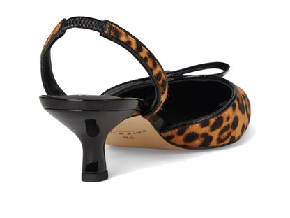 Cole Haan Women's Noella Bow Sling Pump, Leopard Print Haircalf, 7.5