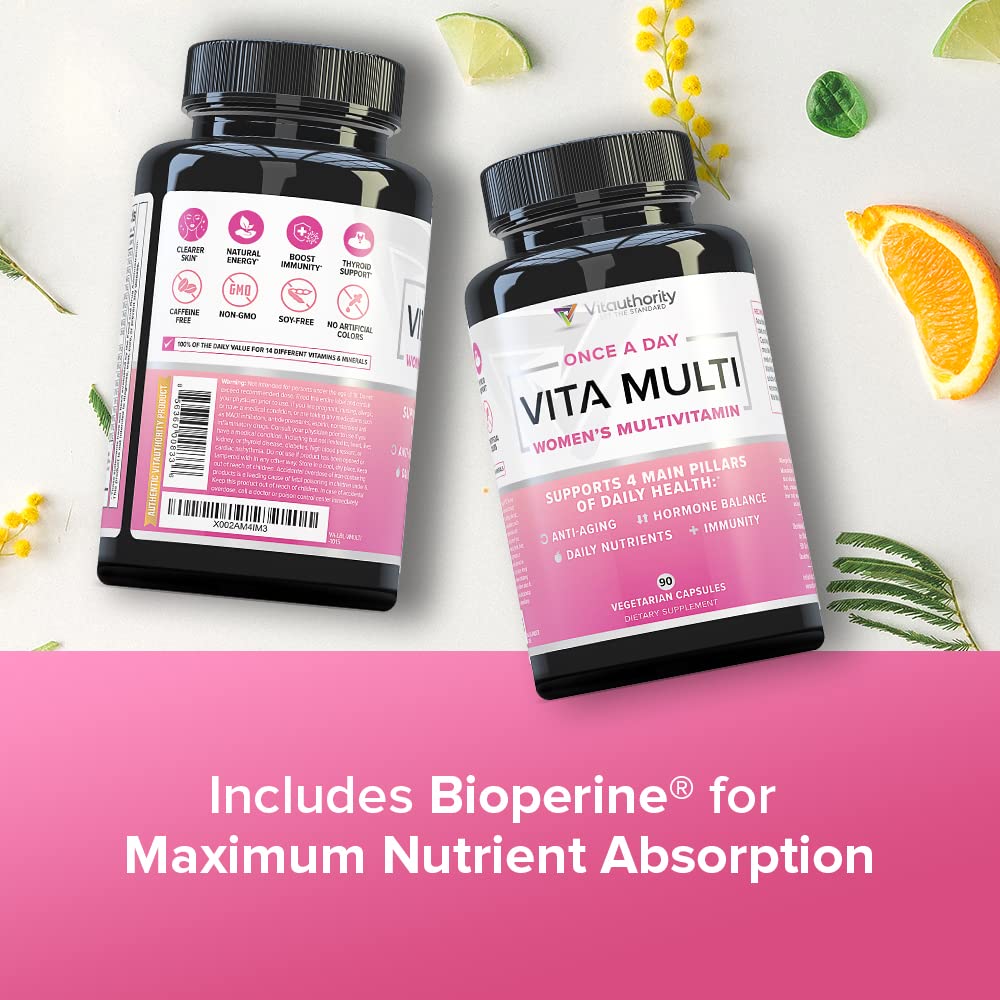 Multivitamin for Women Women’s Daily Multi-Vitamin Supplement with DIM, Iodine, Ashwagandha Supports Youthful Complexion, Healthy Cortisol and Estrogen Balance 30 Day Supply