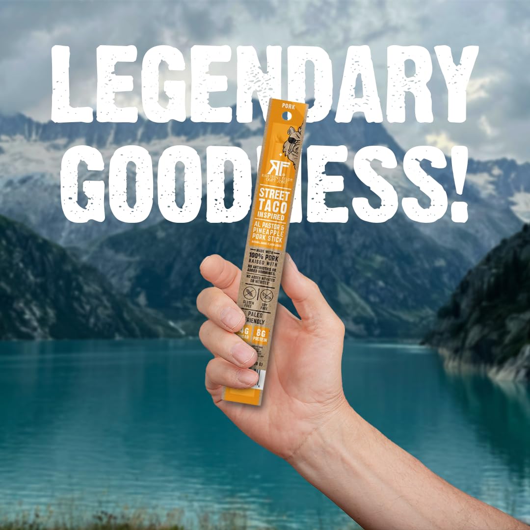 Righteous Felon Meat Sticks | 100% Pork Sticks | Gluten Free & Keto Meat Sticks | Low Sugar & High Protein Pork Sticks | Healthy Snack for Adults | Jerky Gifts for Men | Street Taco, 10 Pack