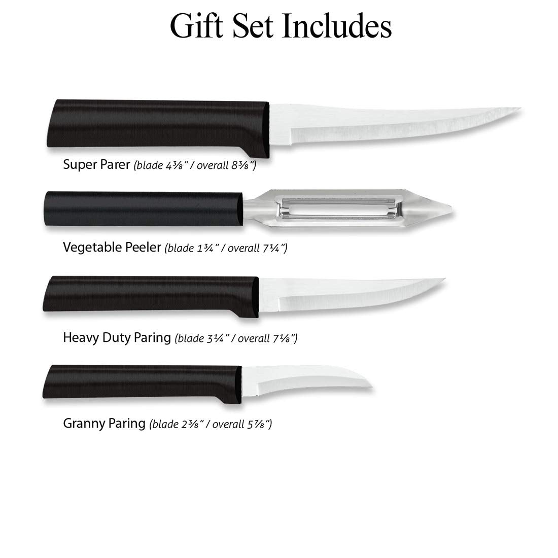Rada Cutlery 4-Piece Meal Prep Knife Gift Set, Made in USA
