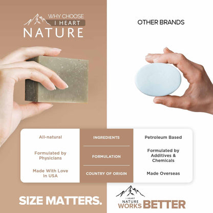 iHeart Patchouli Soap Refresher (2 Packs) - Earthy, Masculine Scent with Deep Cleansing and Moisturizing Mens Bar - With Shea butter for Rich Creamy Lather - Perfect for Men with Active Lifestyle