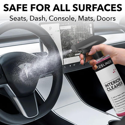 Tesla Seat Cleaner & Stain Remover - Interior Cleaner, Safe on Black & White Vegan Leather, Interior Cleaning Products for Seats, Dash, Console | Tesla Model 3 Y S X Juniper Accessories 2025 & 2026