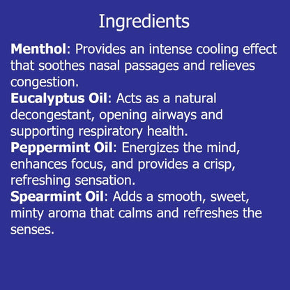 Nasal Sticks (Mint) – Nasal Inhaler Stick for Allergy Support, Sinus Relief, Focus Boost – Menthol Vapor Inhalers with Essential Oils (Chill)