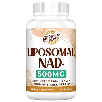 Liposomal NAD+ 500 MG Supplement, True NAD Plus Supplement, Superior Absorption, Boost NAD+ More Efficient Than Nicotinamide Riboside for Cellular Energy, Healthy Aging, 60 Serving