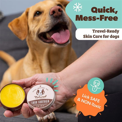 Natural Dog Company Skin Soother Balm for Dogs – 1oz Tin All Natural Hot Spot & Rash Relief – Organic Itchy Skin Soothing Moisturizer for Dry, Red, Crusty Skin – Lick-Safe Dog Balm, Made in USA