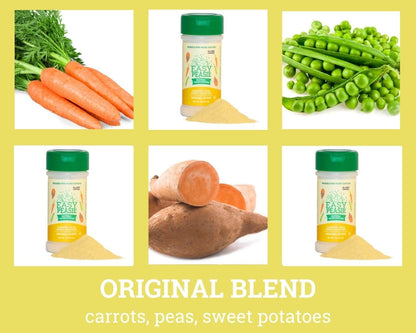 Easy Peasie Vegetable Powder Blend for Kids and Picky Eaters, Non-GMO Dried Ground Veggie Sprinkles | Peas, Carrots, Sweet Potatoes (Natural, 2oz)