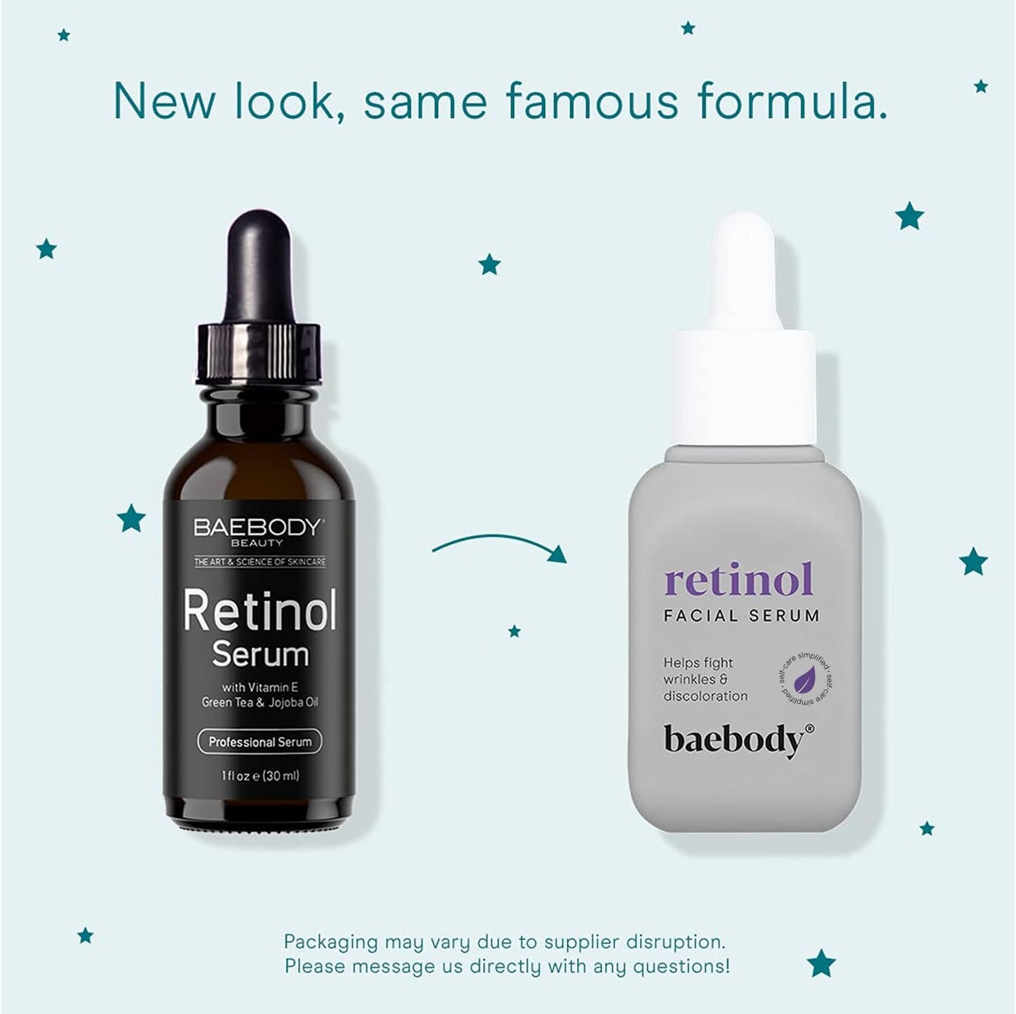 Baebody Made in USA Retinol Serum for Face - Anti Aging Serum for Fine Lines & Wrinkles - Retinol for Face with Jojoba Oil & Green Tea (1 fl oz/30 ml)