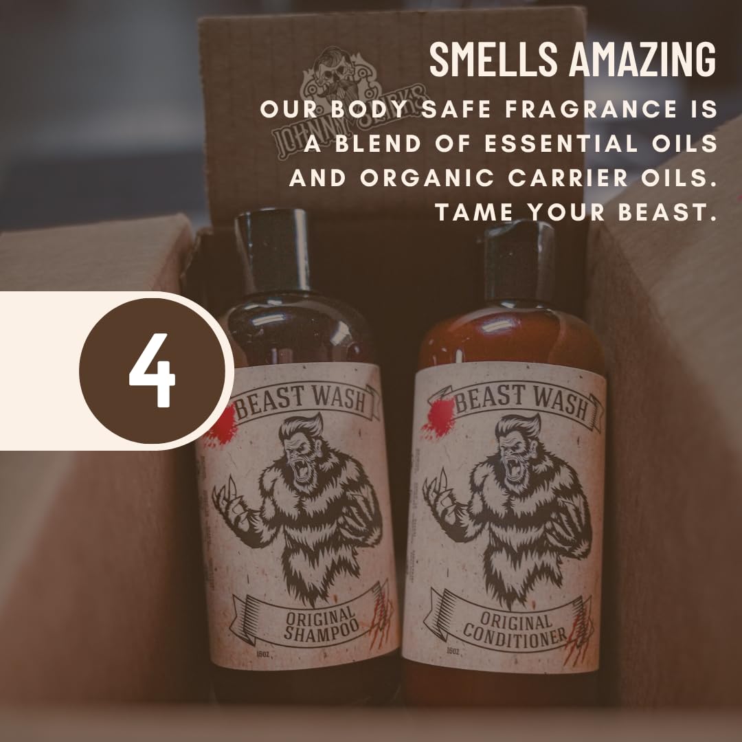 Johnny Slicks Conditioner - Supports Hydrated & Healthy Hair - Organic Oils & Shea Butter - Handmade Grooming - Rugged Scent - 8 oz