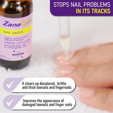 Zanaquick Extra Strength Toenail & Fingernail Repair Drops - Nail Care Renewal for Thick, Damaged & Discolored Nails - 1 Pack