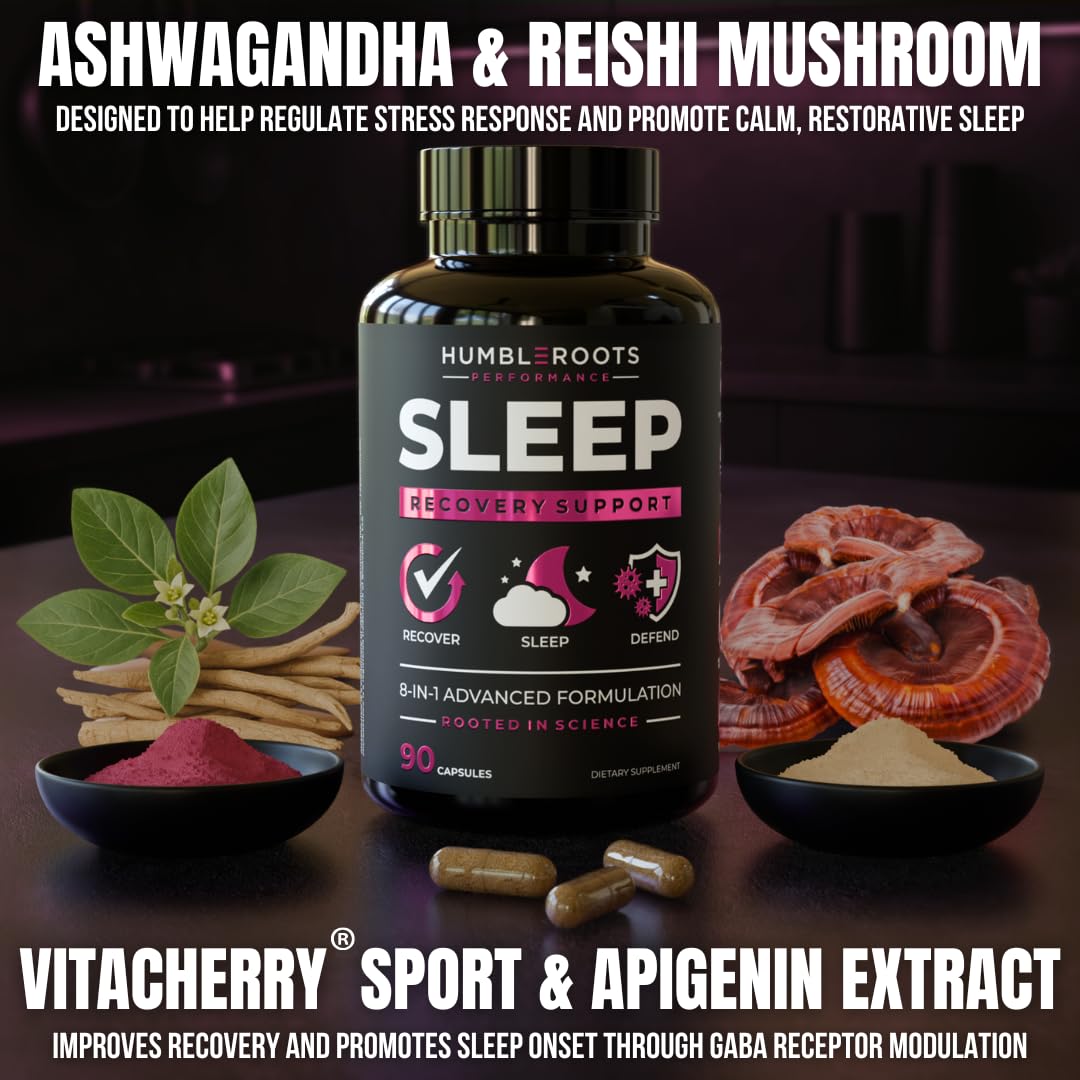 Extra Strength Sleep Aid for Adults with Extended Release MicroActive Melatonin, Ashwagandha, L-Theanine, & 5 Additional All-Natural Ingredients | Advanced Recovery Supplement (90 Capsules)