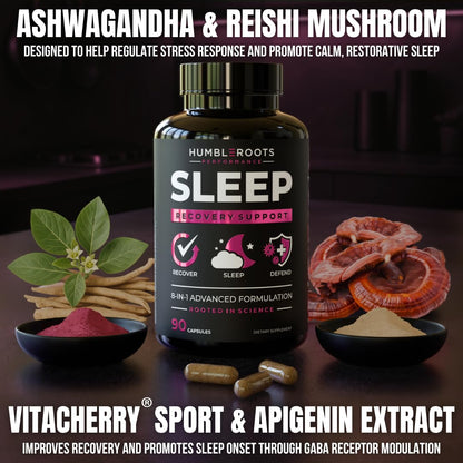 Extra Strength Sleep Aid for Adults with Extended Release MicroActive Melatonin, Ashwagandha, L-Theanine, & 5 Additional All-Natural Ingredients | Advanced Recovery Supplement (90 Capsules)